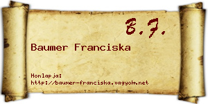 Baumer Franciska névjegykártya